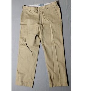 Peter Millar Chino Pants Khaki Flat Front Mens Size 36 Made in Peru